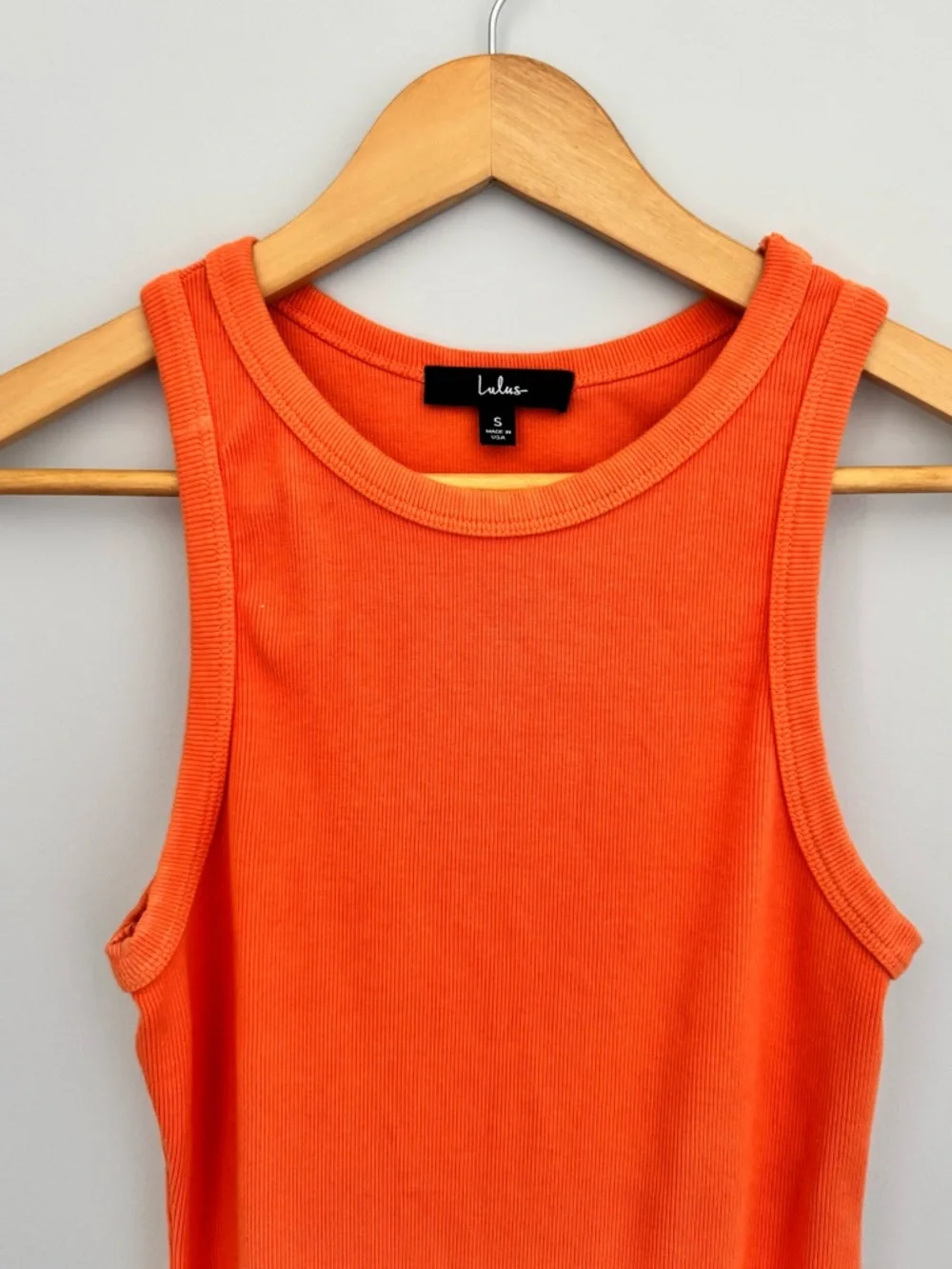 Lulus Sleek Orange Ribbed Midi Dress - Women's Bodycon Tank Style - Picture 5 of 8